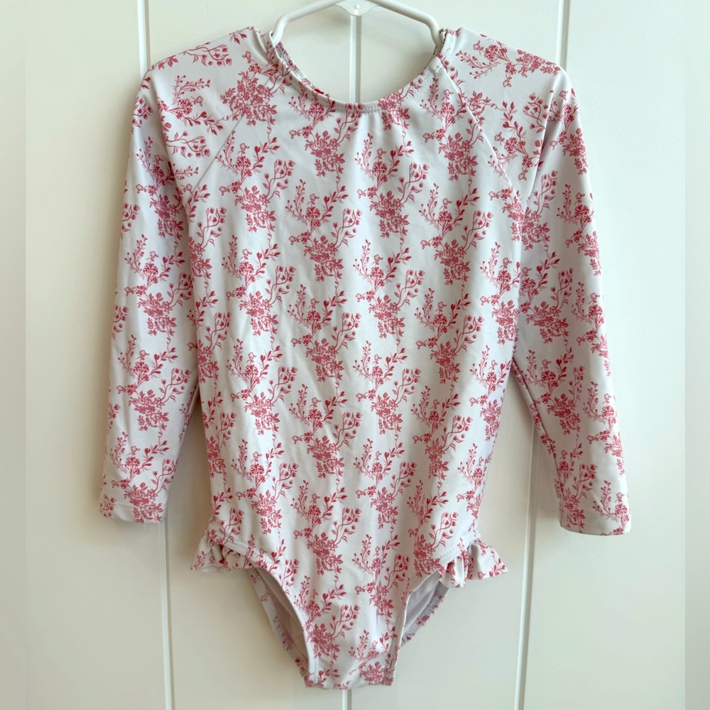 Girls Minnow Long Sleeve Floral Swimsuit